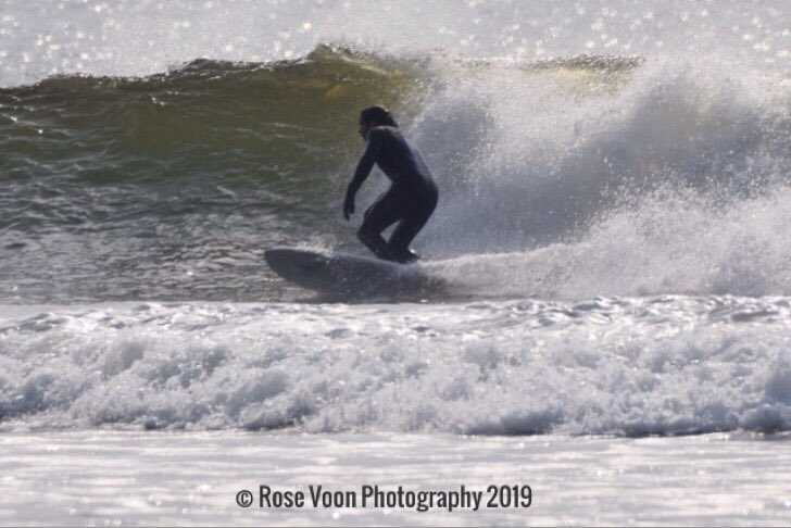 Rose with the Aberystwyth surfer, Mid Wales (April 2019)